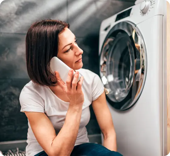 woman with washing machine